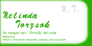 melinda torzsok business card